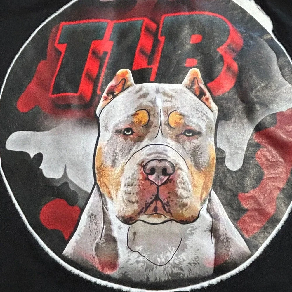 Pro 5 Super Heavy‎ Mens T-Shirt Small Black Pitbull TLB Graphic Tee Cotton S